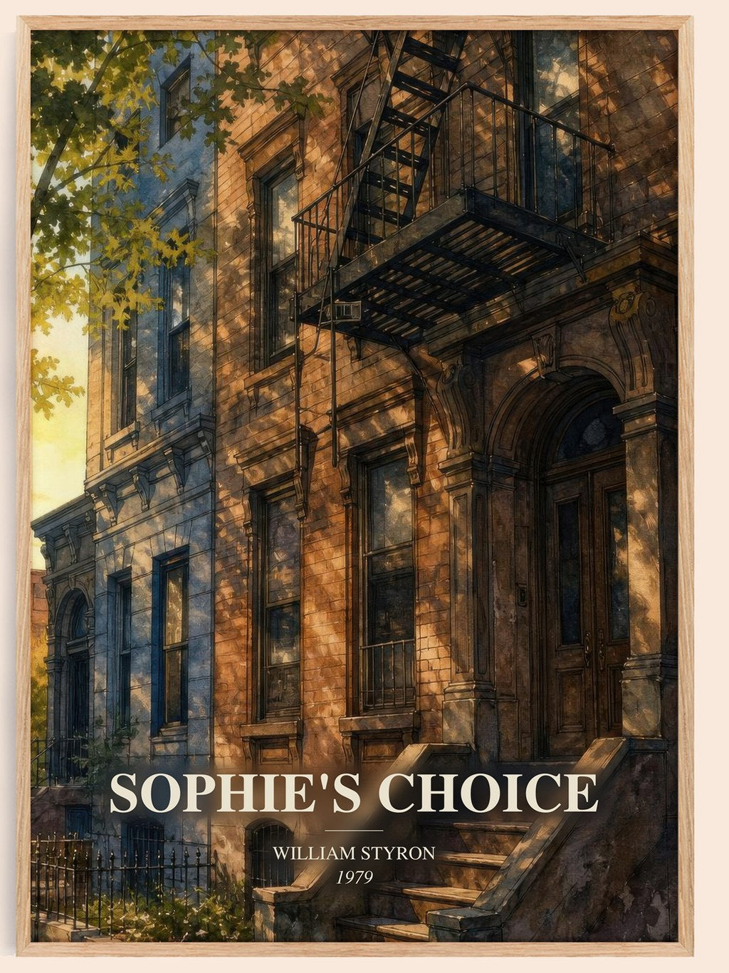 Sophie's Choice watercolour book poster by William Styron – framed literary art print