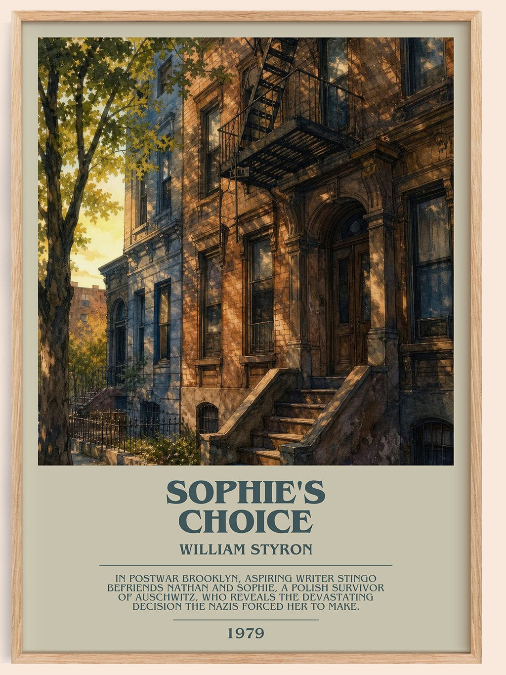 Sophie's Choice bookish book poster by William Styron – framed literary art print