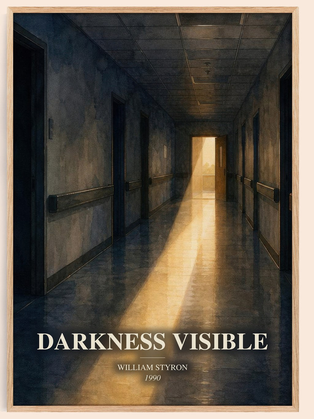 Darkness Visible watercolour book poster by William Styron – framed literary art print