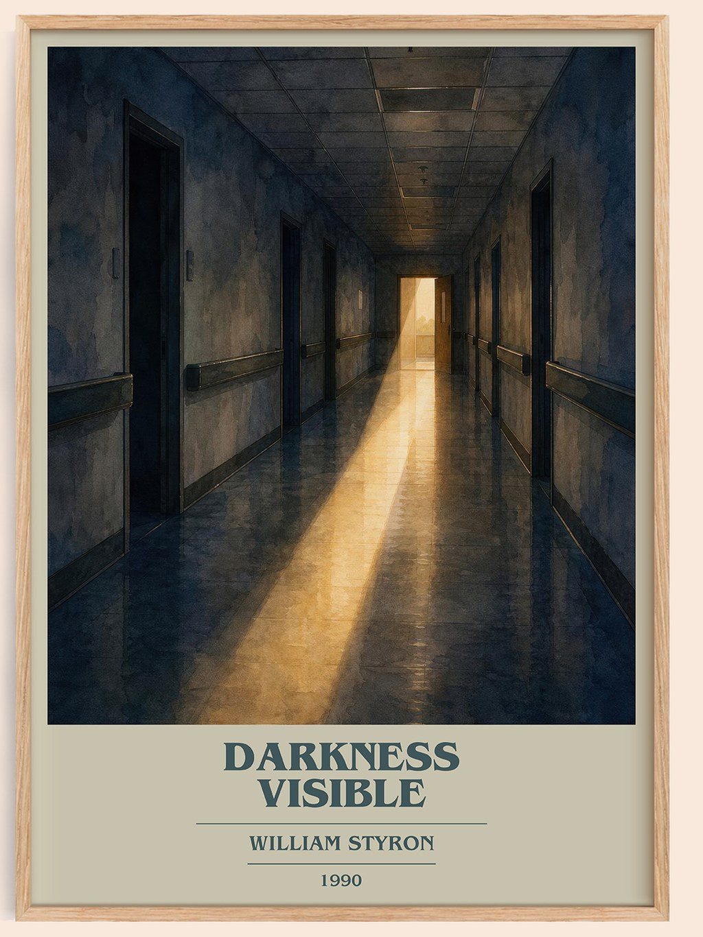 Darkness Visible book cover book poster by William Styron – framed literary art print