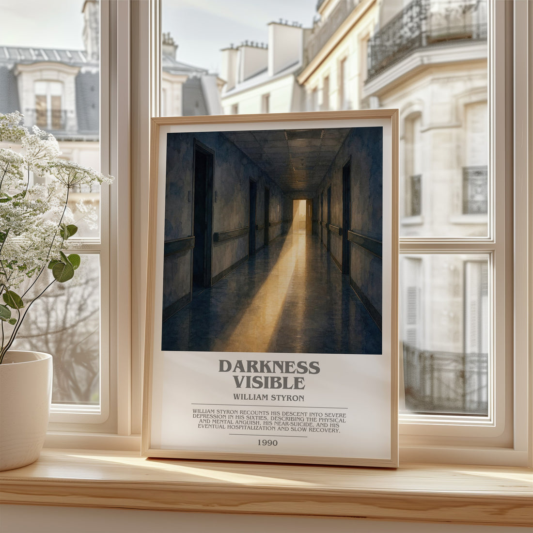 Darkness Visible bookish poster colour and style options – William Styron book art