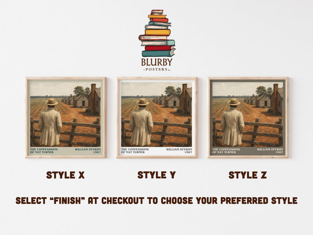 The Confessions of Nat Turner literary print in frame leaning in hallway – historical fiction wall art (mockup)