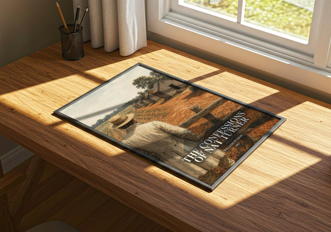 The Confessions of Nat Turner watercolour book poster framed on wall – historical fiction wall art