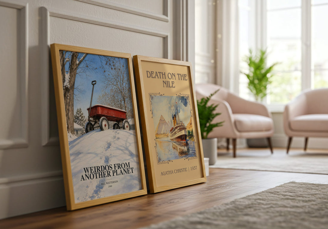 Weirdos from Another Planet watercolour print framed by window – literary home decor