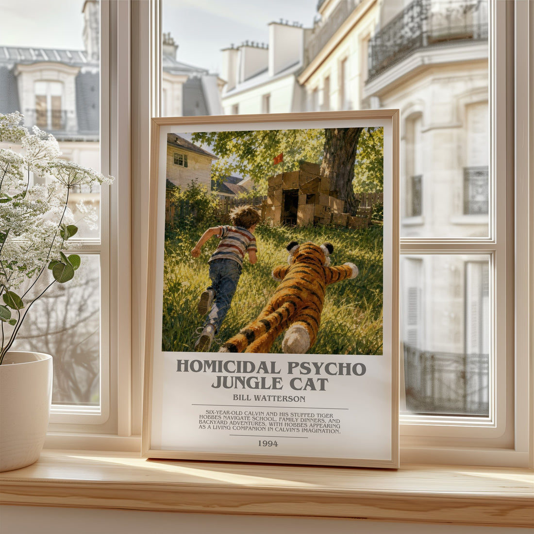 Homicidal psycho jungle cat bookish poster colour and style options – Bill Watterson book art