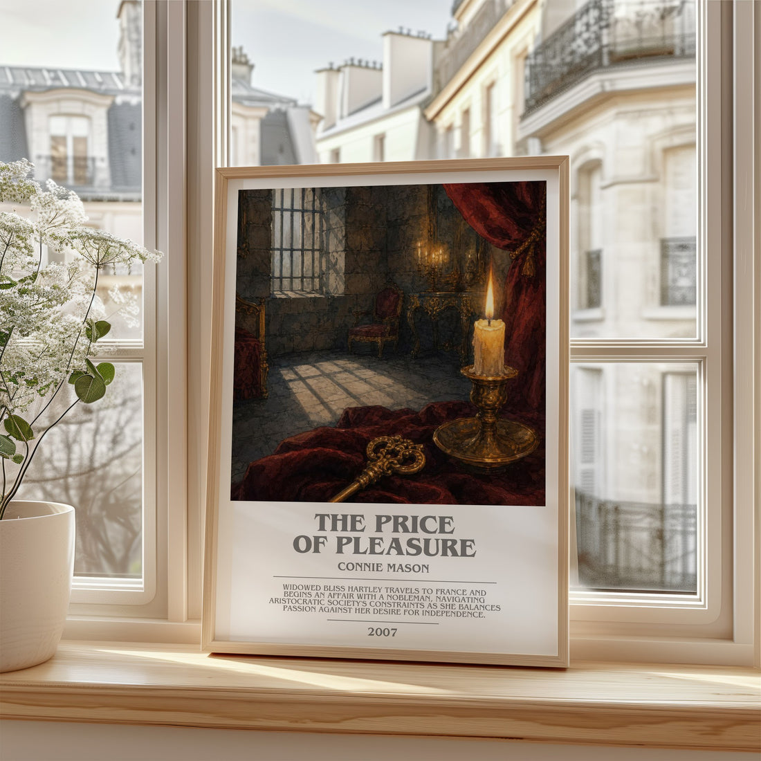 The Price of Pleasure bookish poster colour and style options – Connie Mason book art