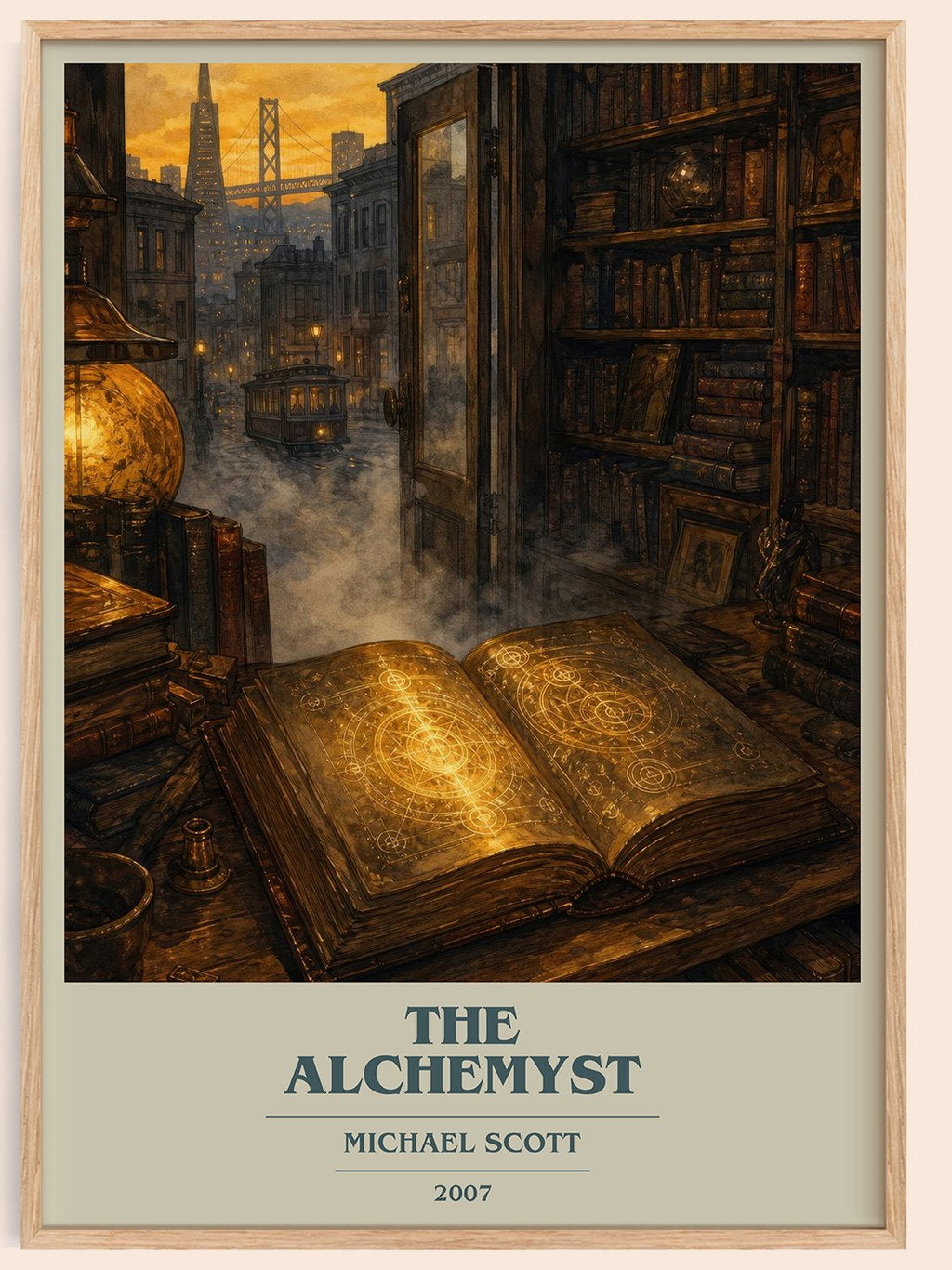 The Alchemyst book cover book poster by Michael Scott – framed literary art print