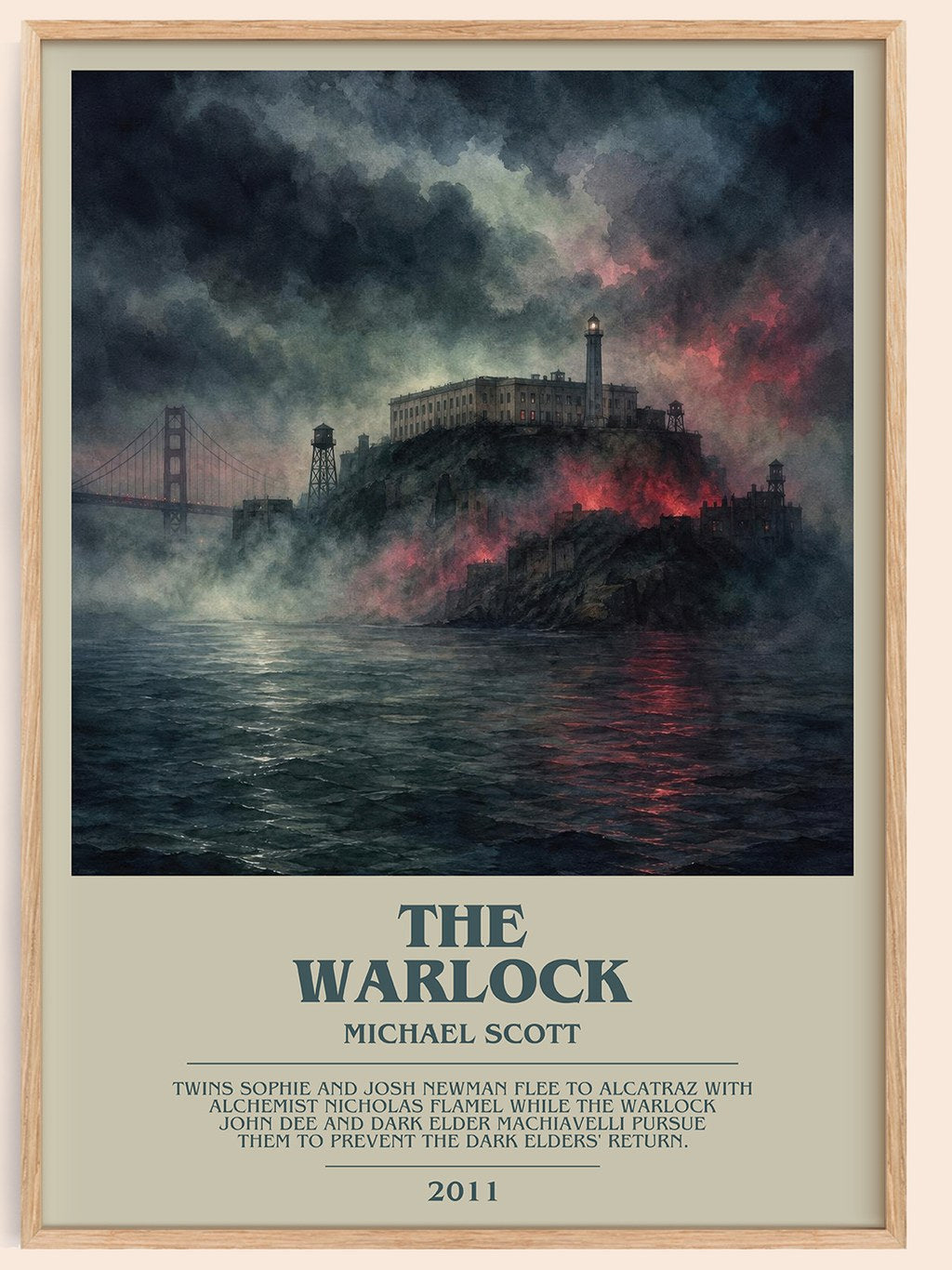 The Warlock bookish book poster by Michael Scott – framed literary art print