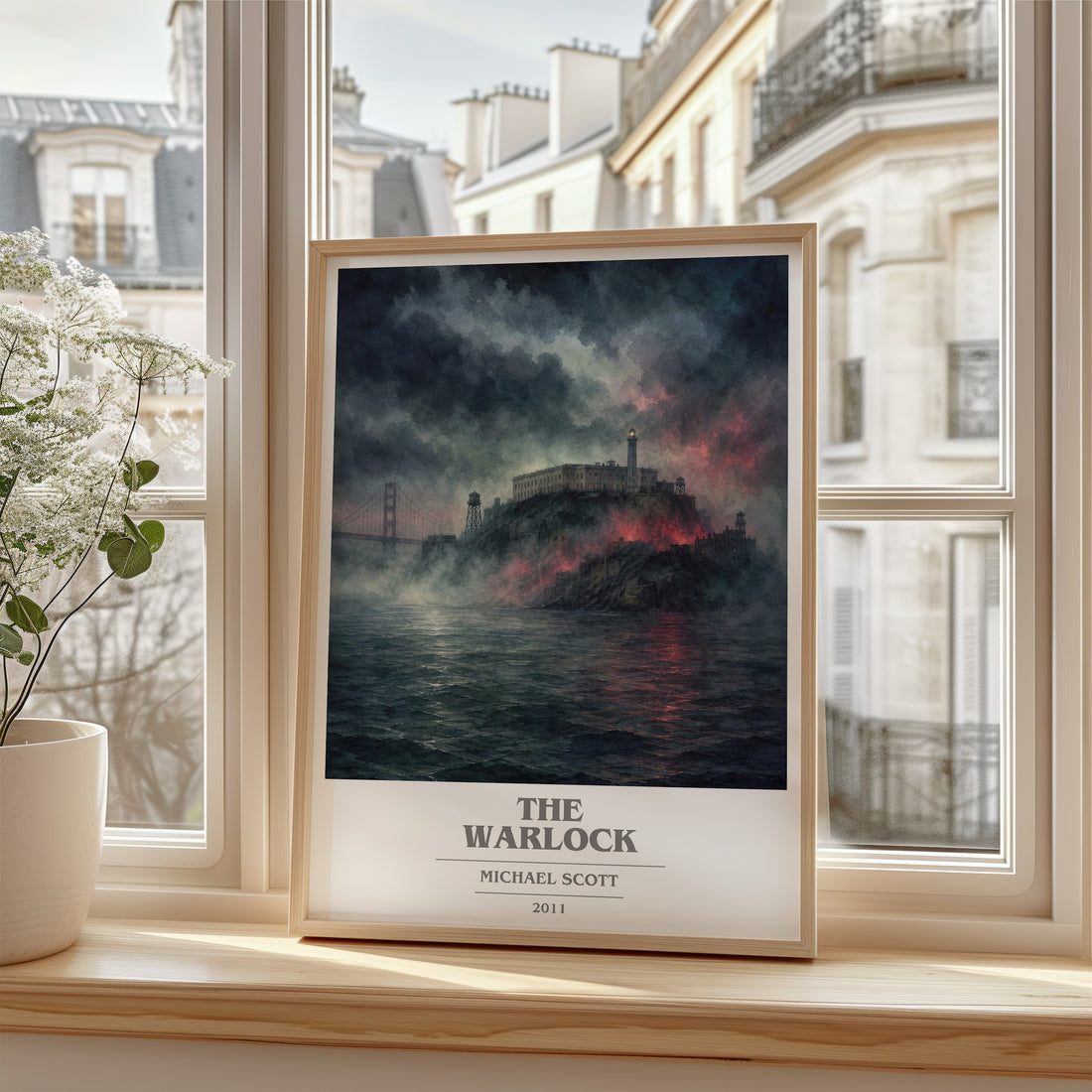 The Warlock book cover poster colour and style options – Michael Scott book art