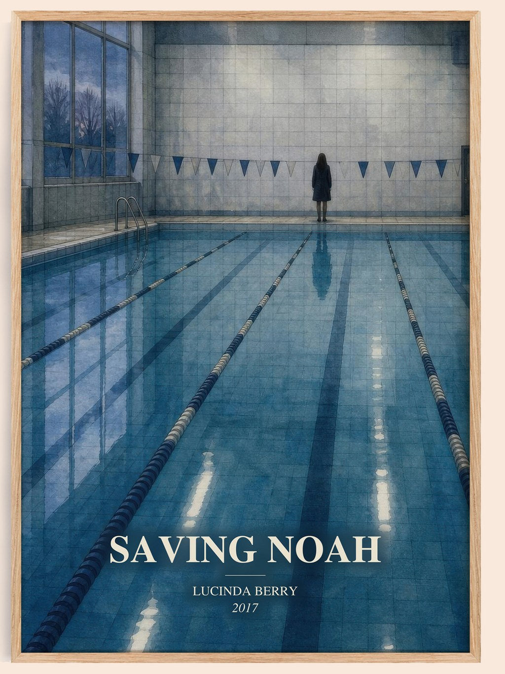 Saving Noah watercolour book poster by Lucinda Berry – framed literary art print