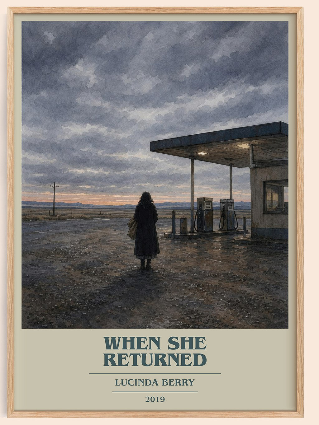 When She Returned book cover book poster by Lucinda Berry – framed literary art print