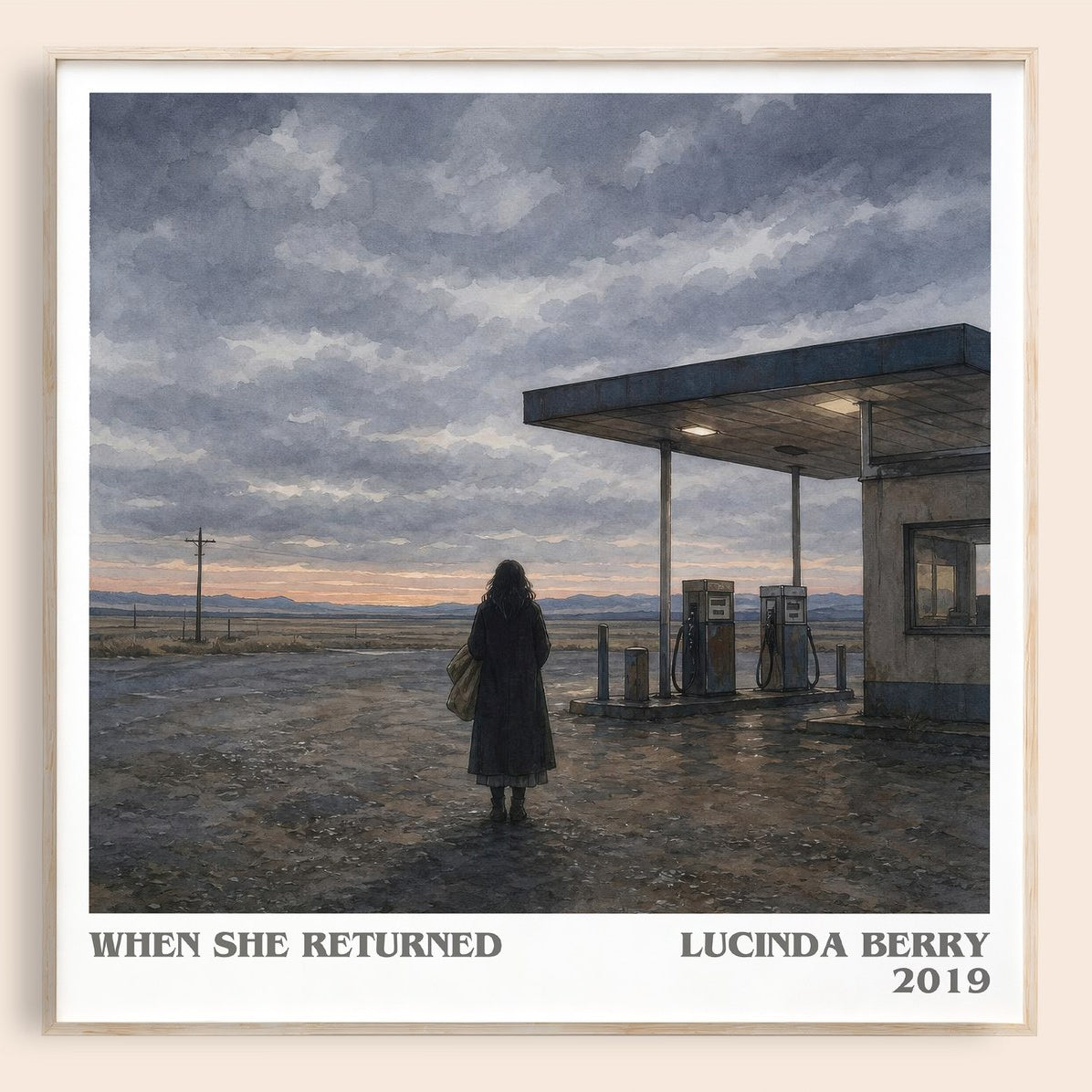 When She Returned literary book poster by Lucinda Berry – framed literary art print