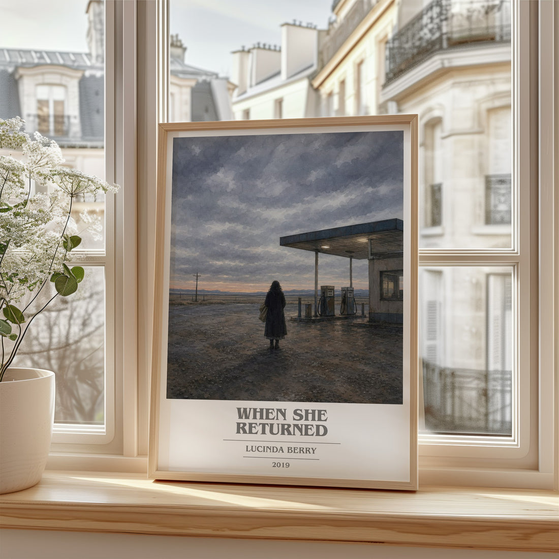 When She Returned book cover poster colour and style options – Lucinda Berry book art