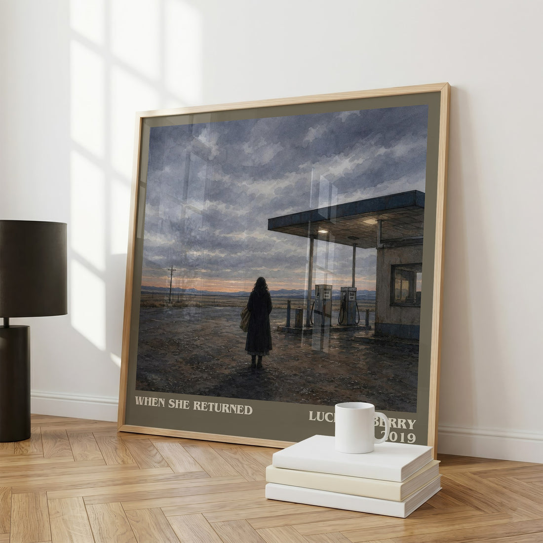 When She Returned literary print framed by window – literary home decor