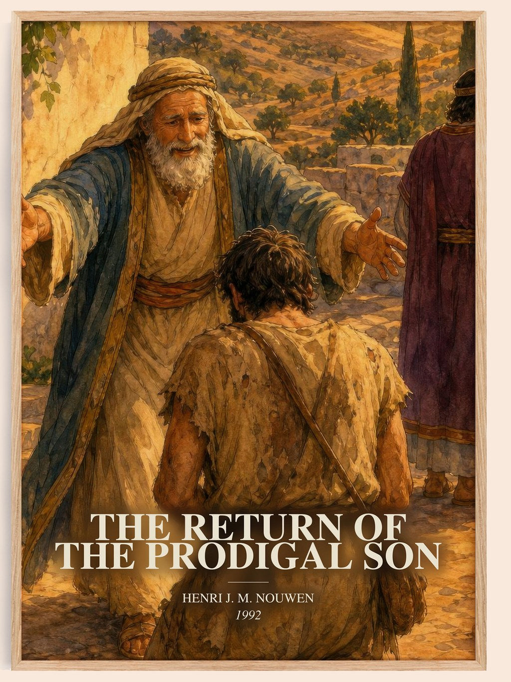 The Return of the Prodigal Son watercolour book poster by Henri J. M. Nouwen – framed literary art print