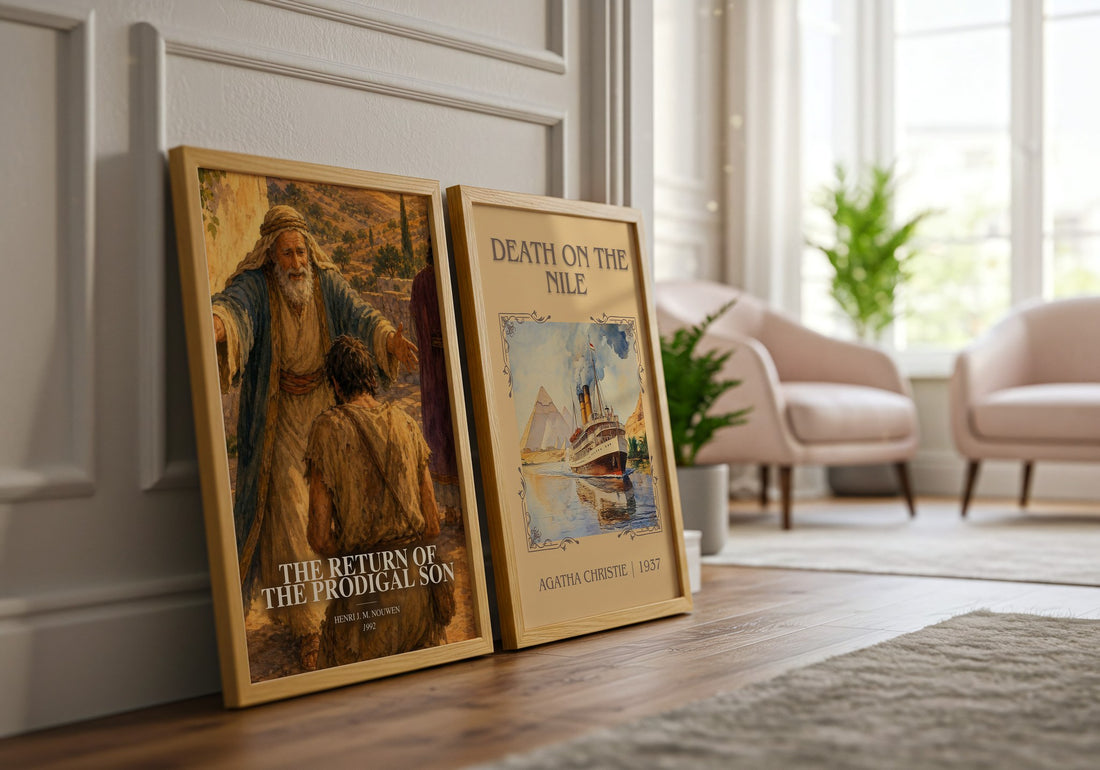 The Return of the Prodigal Son watercolour print framed by window – literary home decor