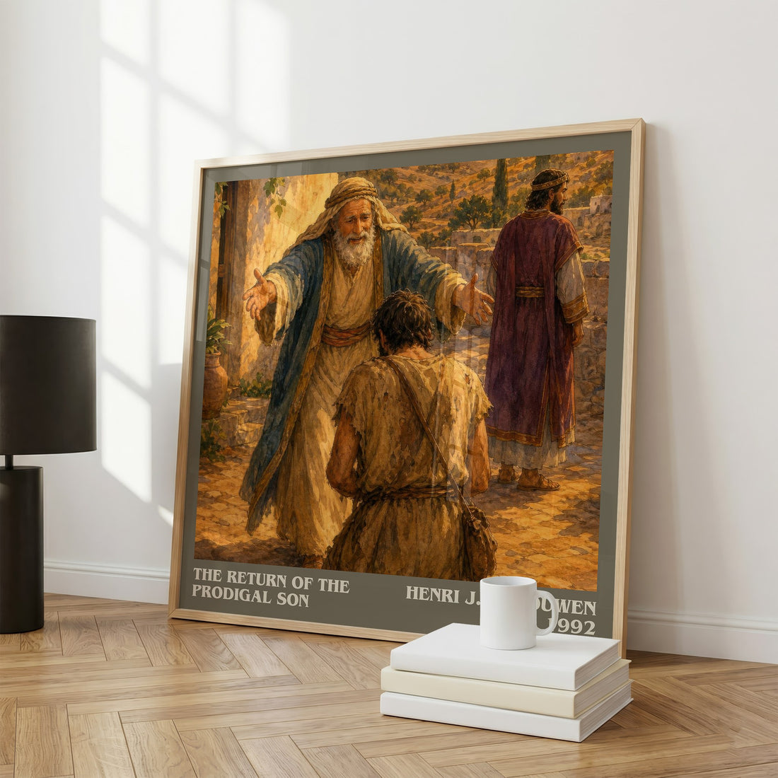 The Return of the Prodigal Son literary print framed by window – literary home decor