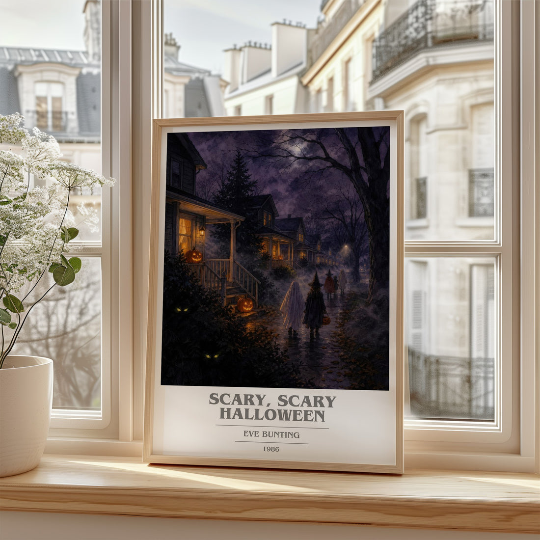 Scary, Scary Halloween book cover poster colour and style options – Eve Bunting book art