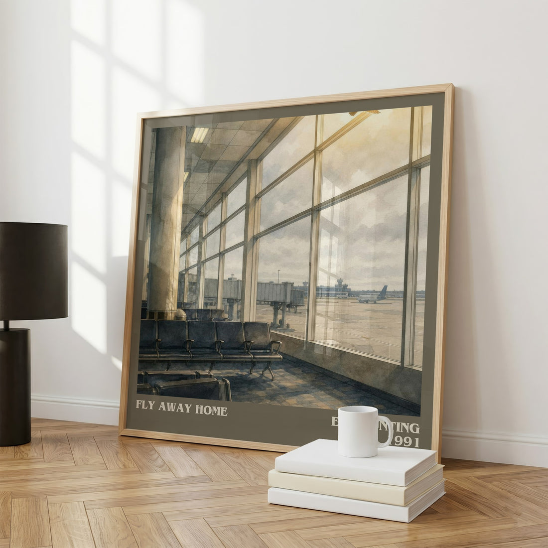 Fly Away Home literary print framed by window – literary home decor