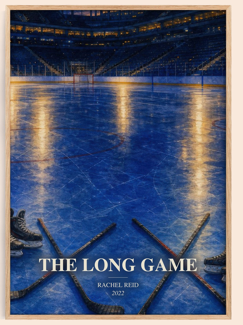 The Long Game watercolour book poster by Rachel Reid – framed literary art print