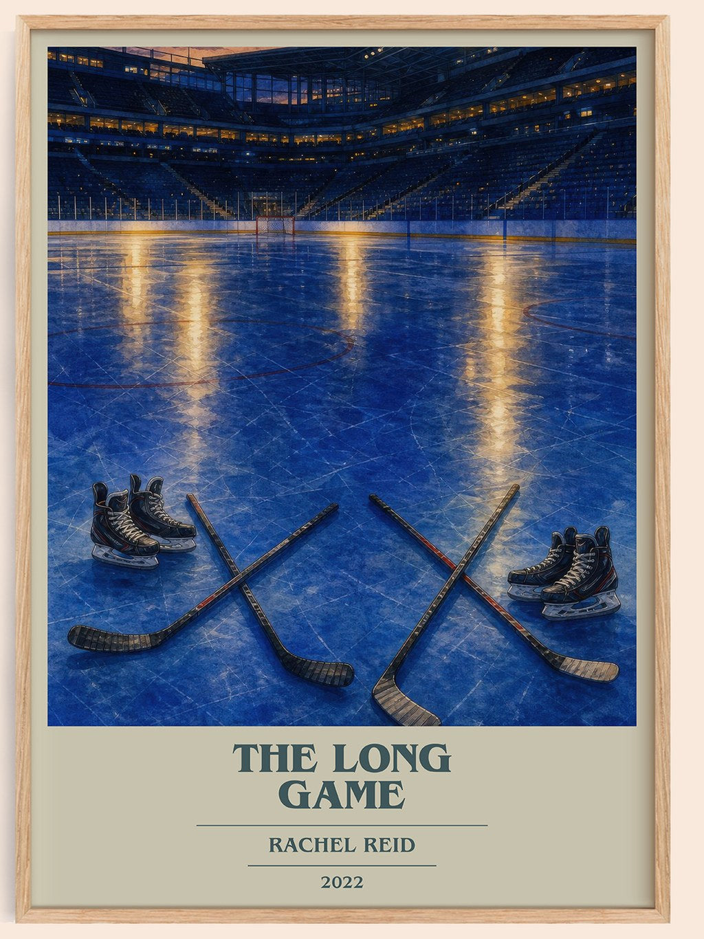 The Long Game book cover book poster by Rachel Reid – framed literary art print
