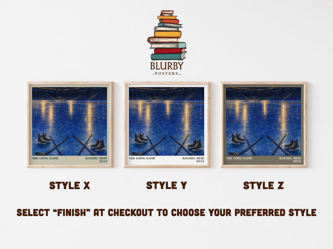 The Long Game literary print in frame leaning in hallway – romance wall art (mockup)