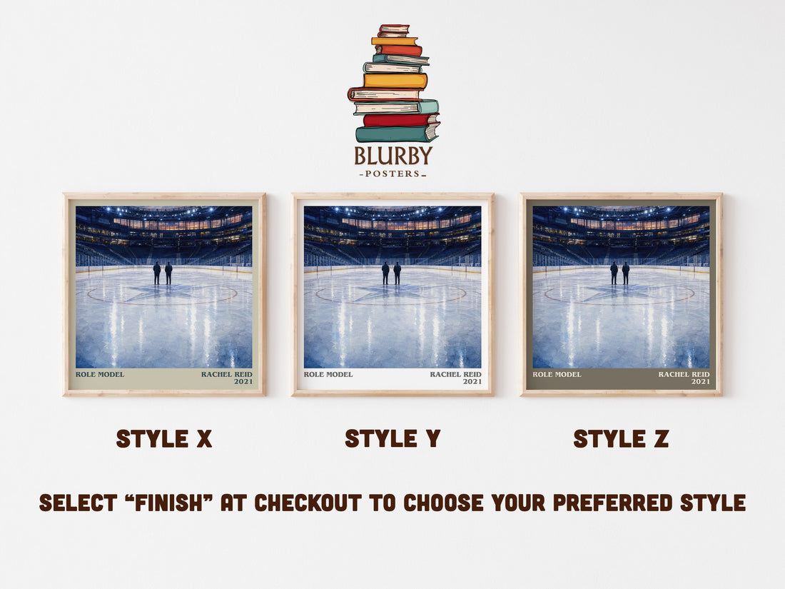 Role Model literary print in frame leaning in hallway – romance wall art (mockup)