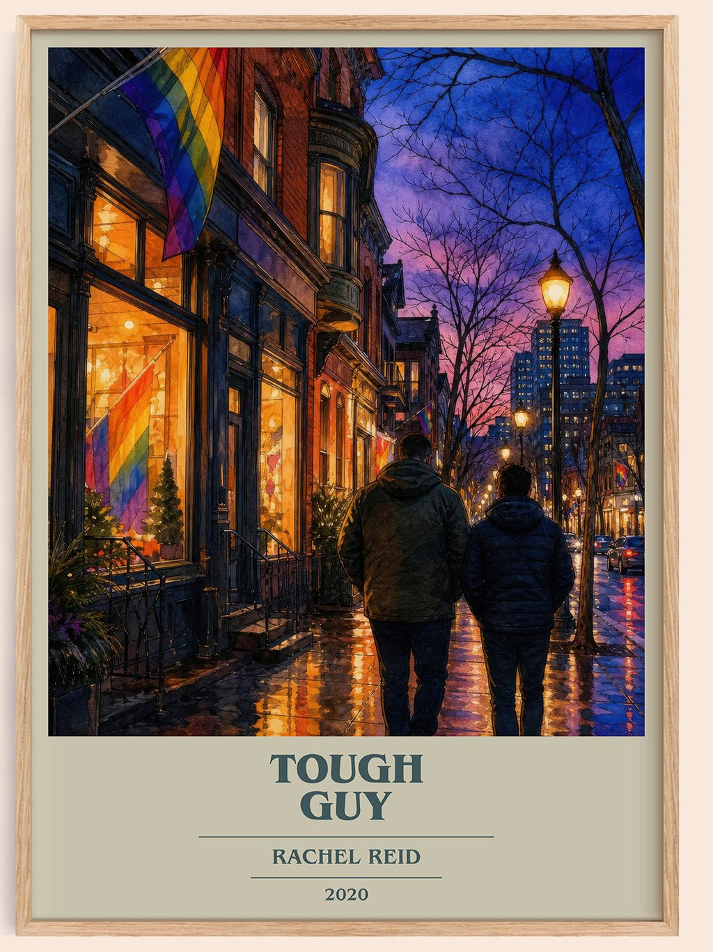 Tough Guy book cover book poster by Rachel Reid – framed literary art print