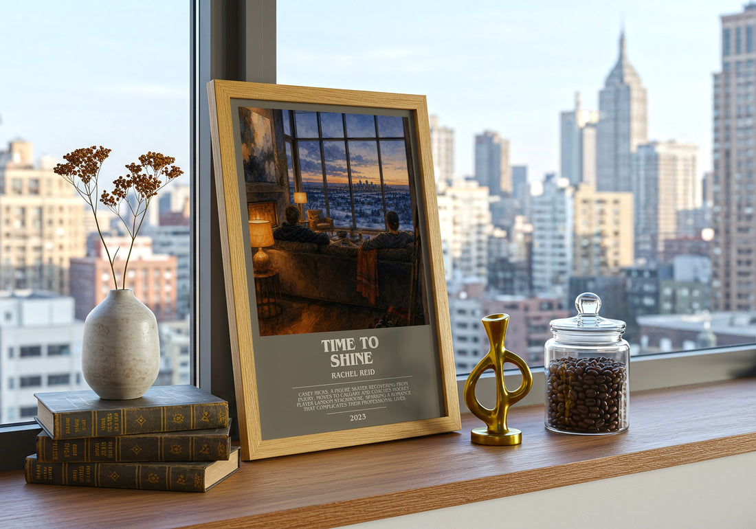 Time to Shine bookish print framed by window – literary home decor