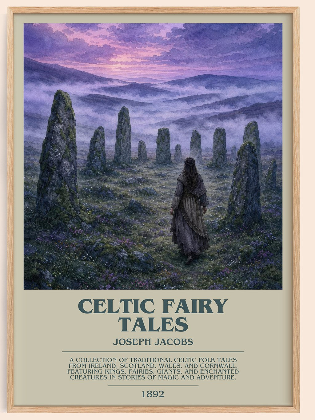Celtic Fairy Tales bookish book poster by Joseph Jacobs – framed literary art print