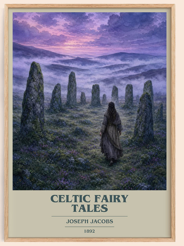 Celtic Fairy Tales book cover book poster by Joseph Jacobs – framed literary art print