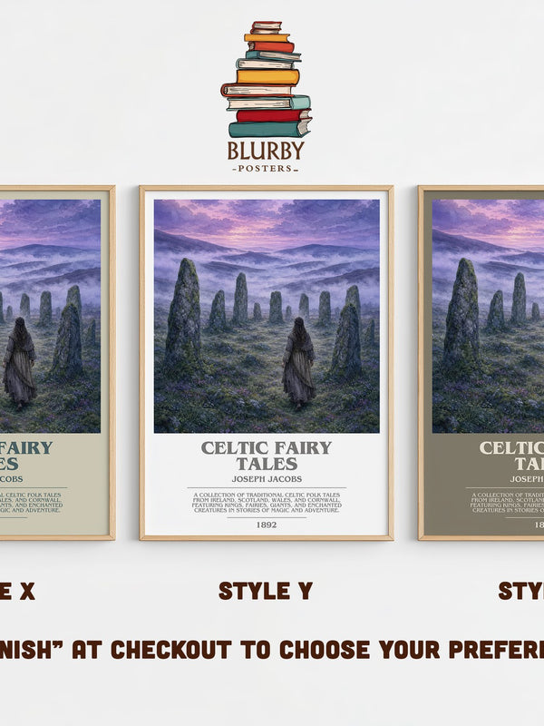 Celtic Fairy Tales bookish print in frame leaning in hallway – childrens wall art