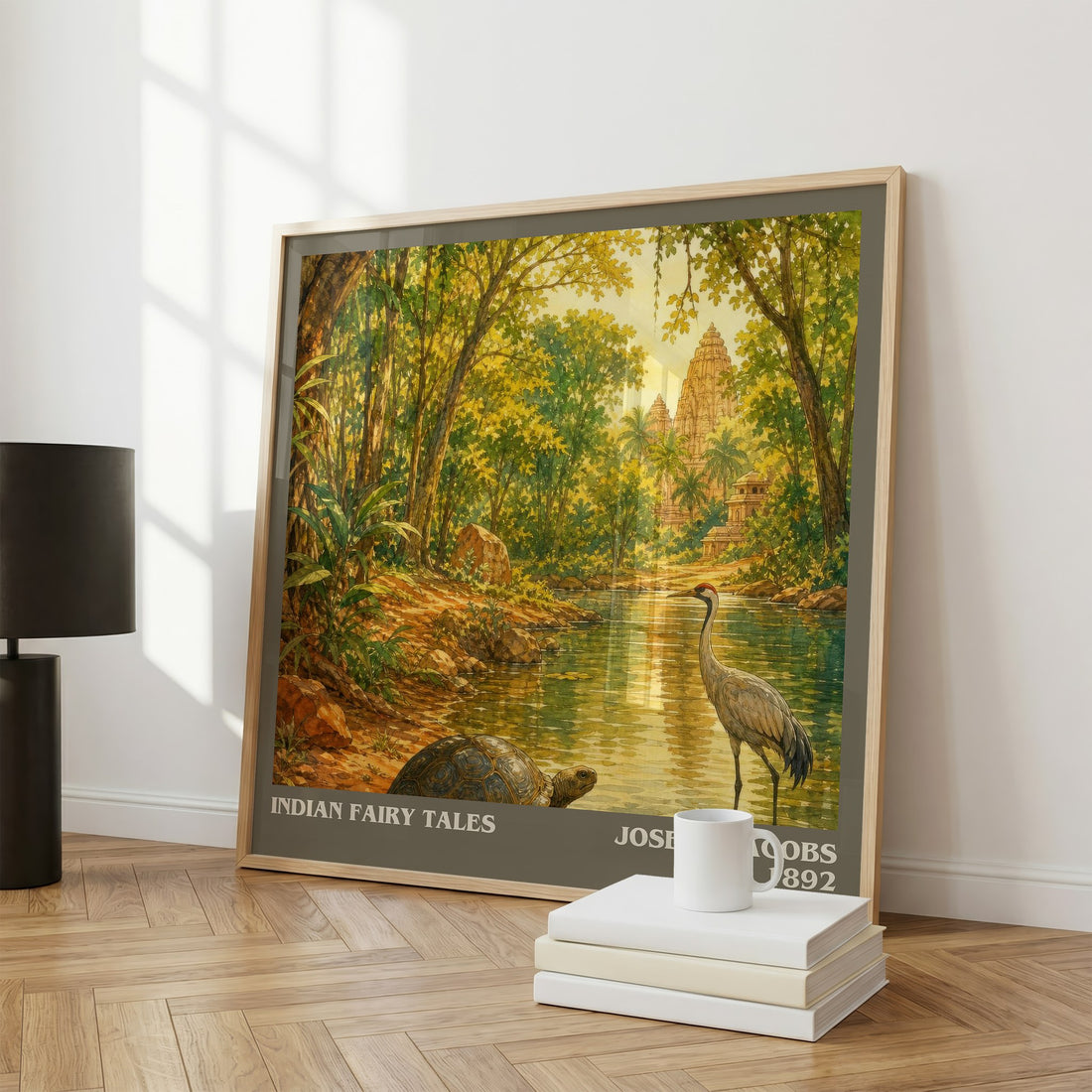 Indian Fairy Tales literary print framed by window – literary home decor