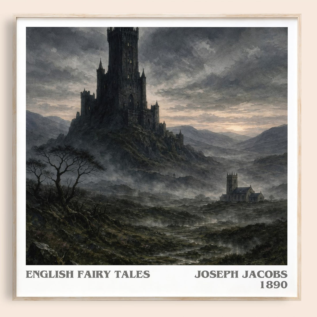 English Fairy Tales literary book poster by Joseph Jacobs – framed literary art print