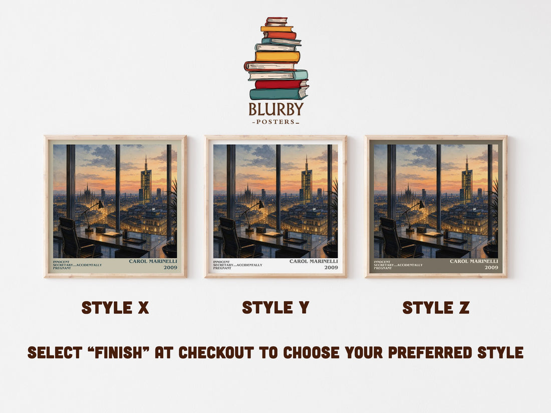 Innocent Secretary...Accidentally Pregnant literary print in frame leaning in hallway – romance wall art (mockup)