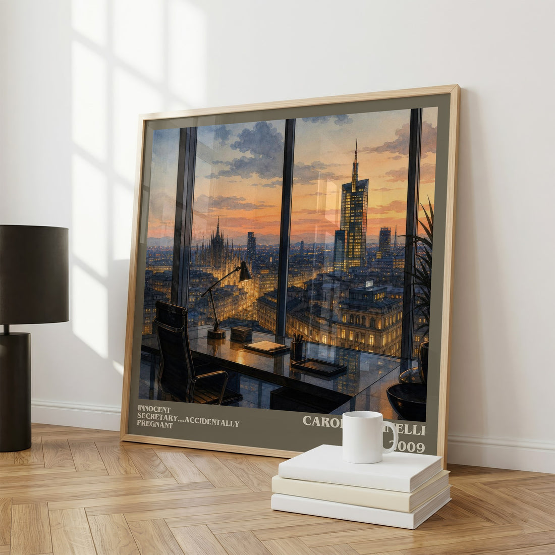 Innocent Secretary...Accidentally Pregnant literary print framed by window – literary home decor