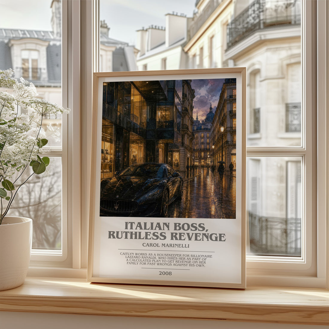 Italian Boss, Ruthless Revenge bookish poster colour and style options – Carol Marinelli book art
