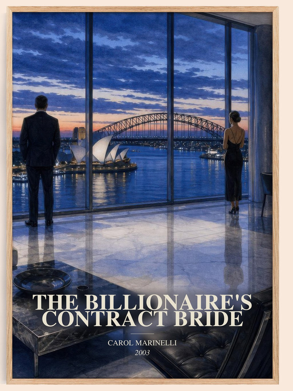 The Billionaire's Contract Bride watercolour book poster by Carol Marinelli – framed literary art print