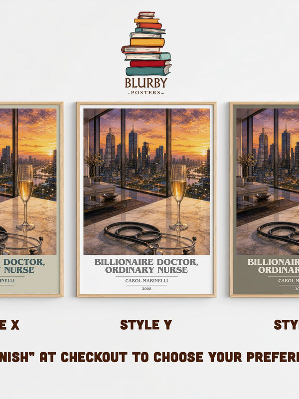 Billionaire Doctor, Ordinary Nurse book cover print in frame leaning in hallway – romance wall art
