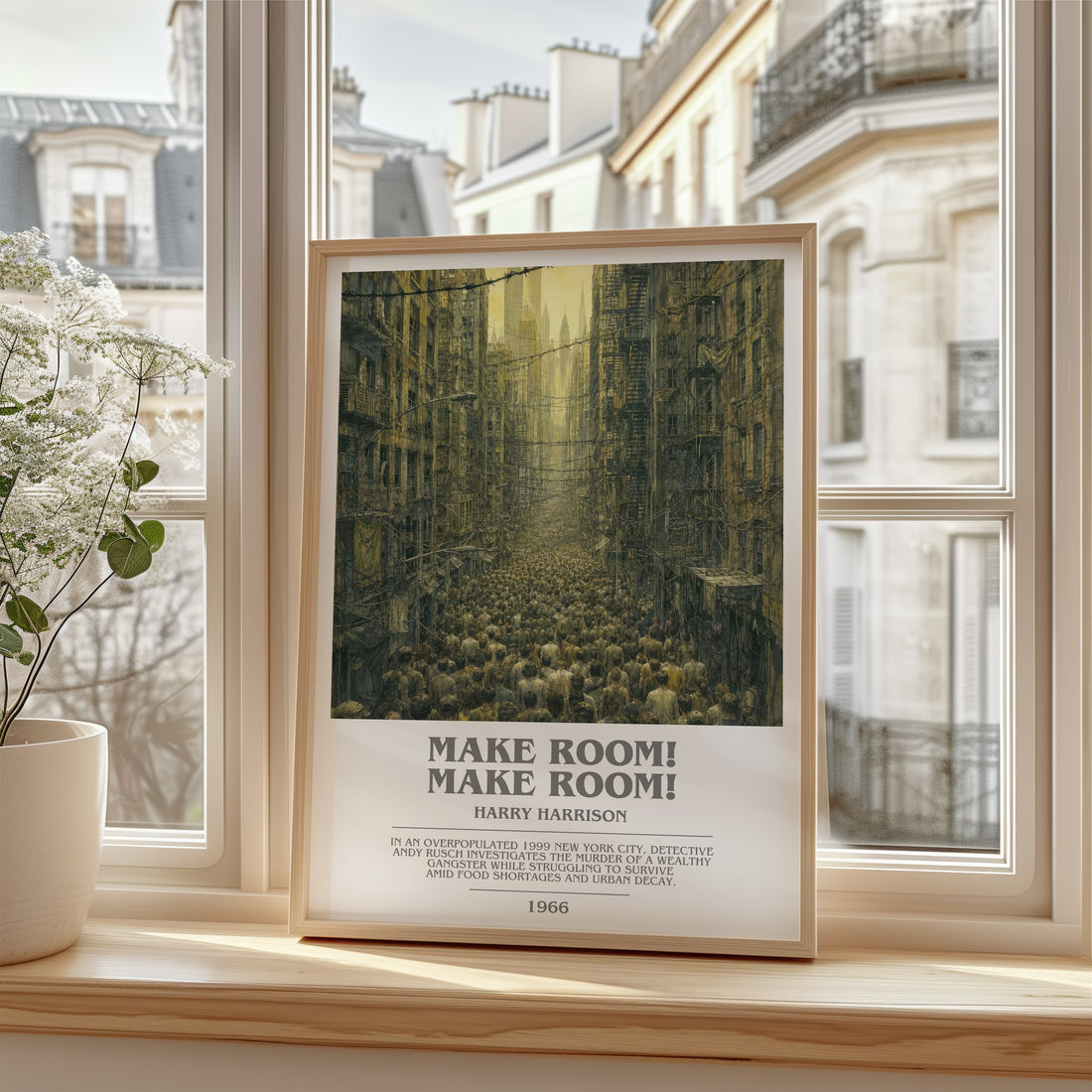Make Room! Make Room! bookish poster colour and style options – Harry Harrison book art