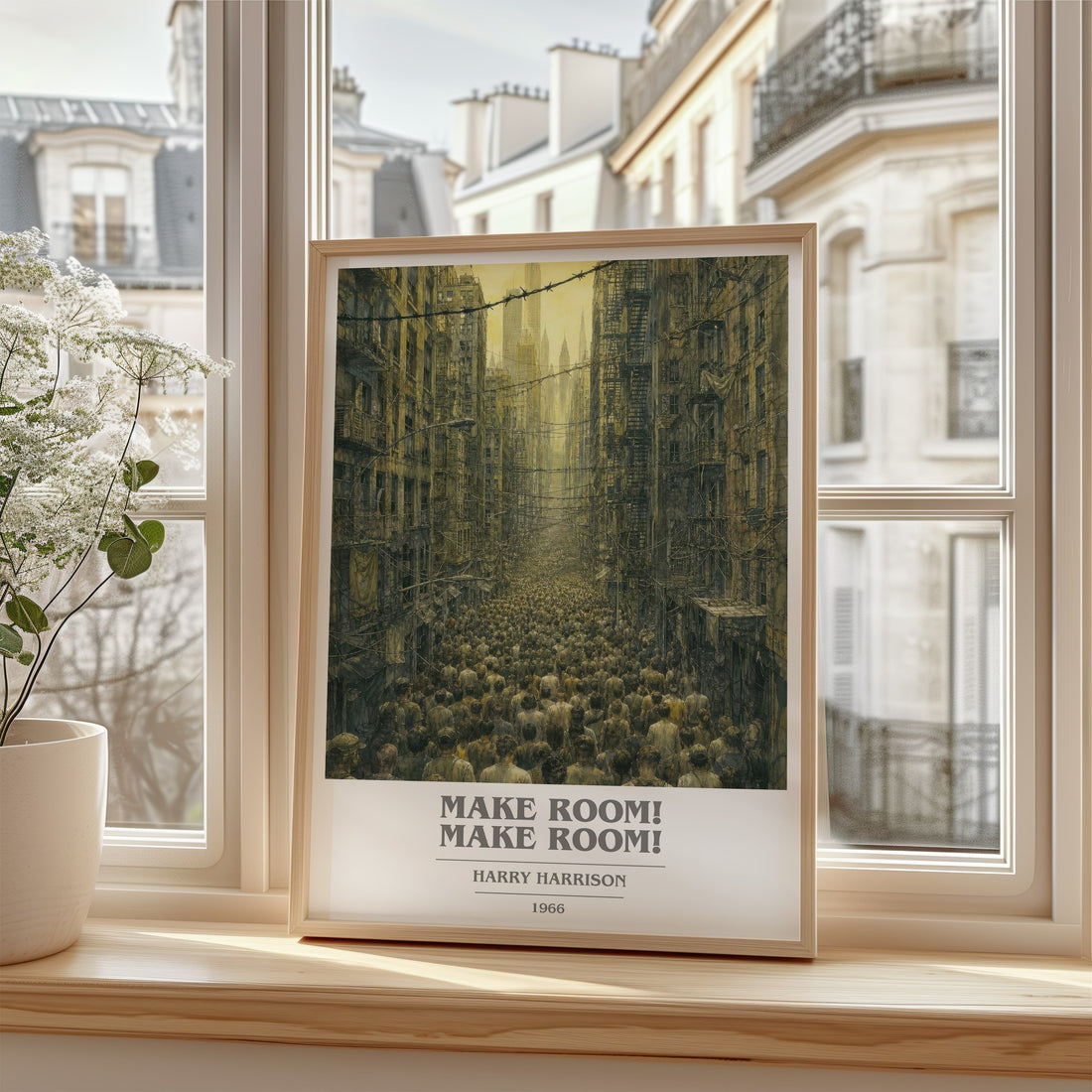 Make Room! Make Room! book cover poster colour and style options – Harry Harrison book art