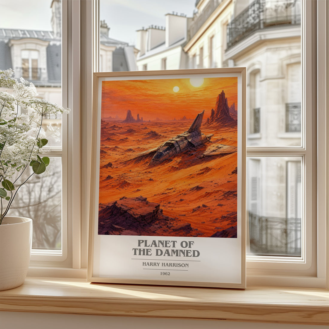 Planet of the Damned book cover poster colour and style options – Harry Harrison book art