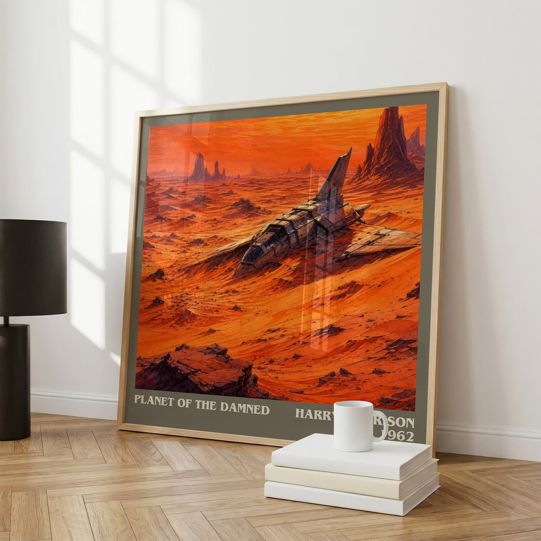 Planet of the Damned literary print framed by window – literary home decor