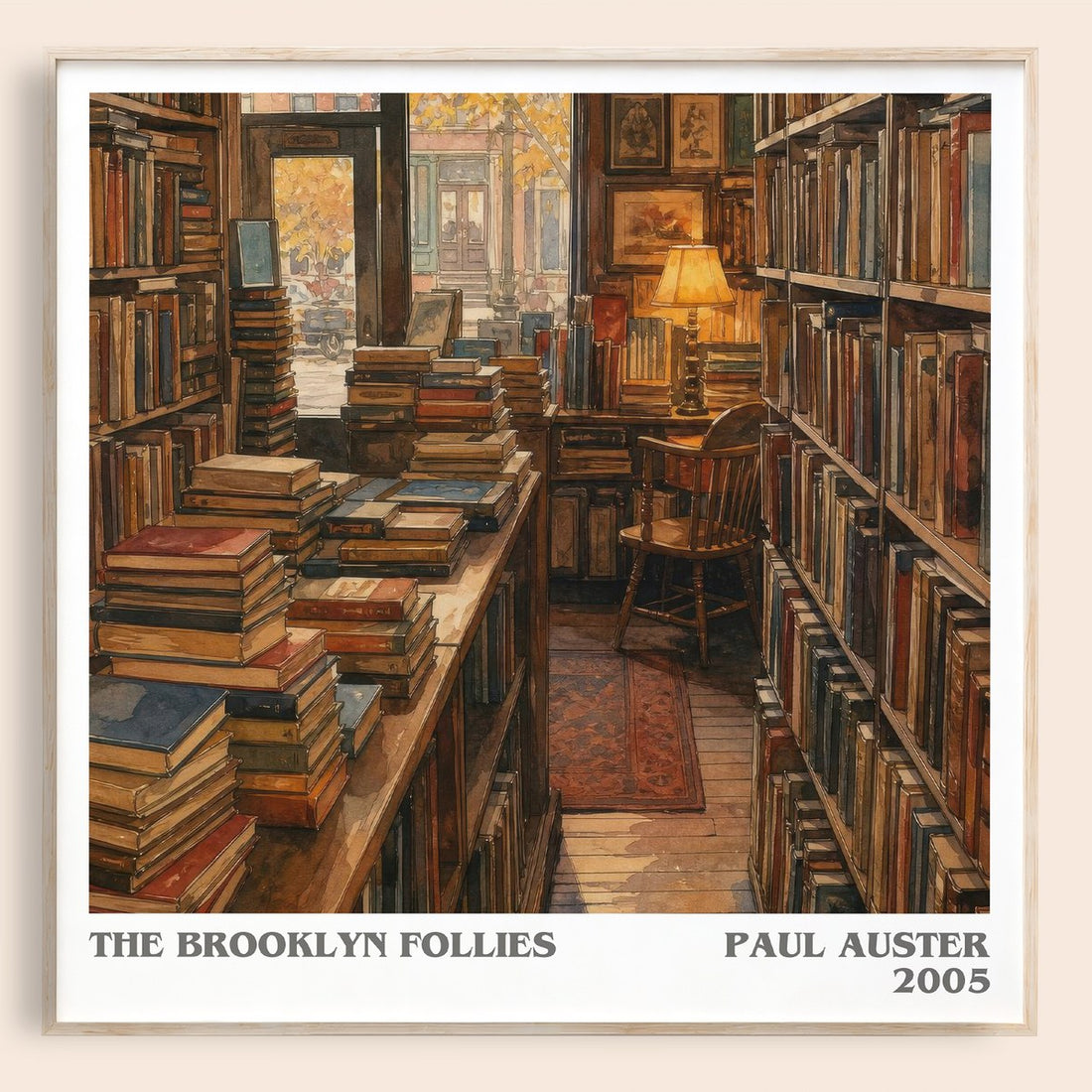 The Brooklyn Follies literary book poster by Paul Auster – framed literary art print