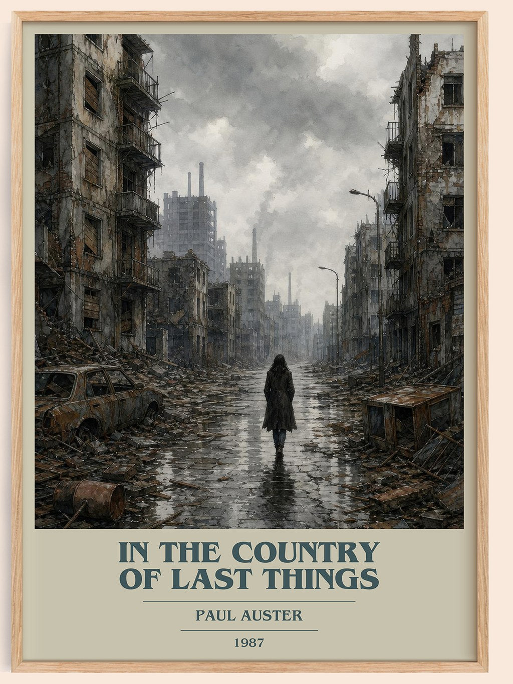 In the Country of Last Things book cover book poster by Paul Auster – framed literary art print