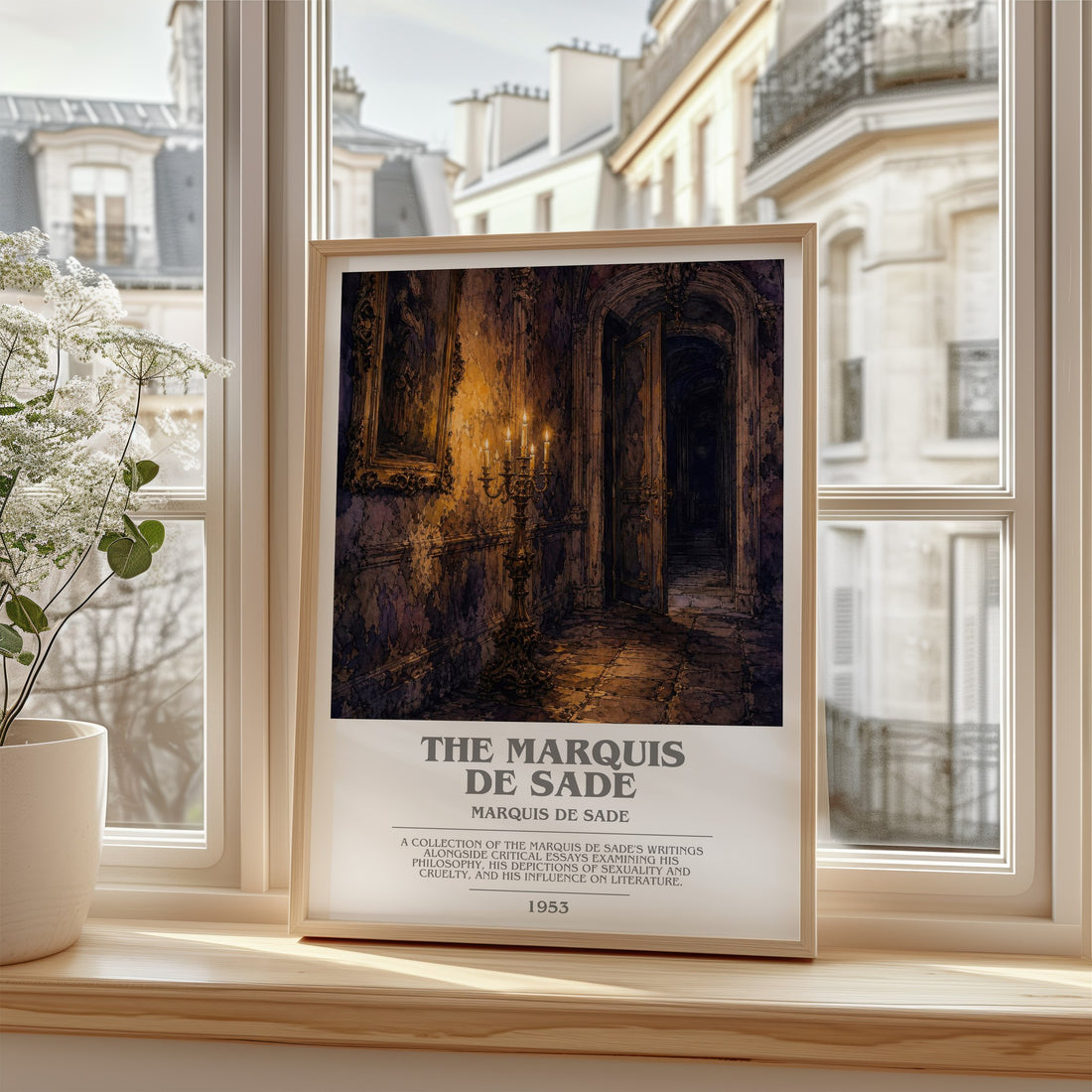The Marquis de Sade bookish poster colour and style options – Marquis de Sade book art