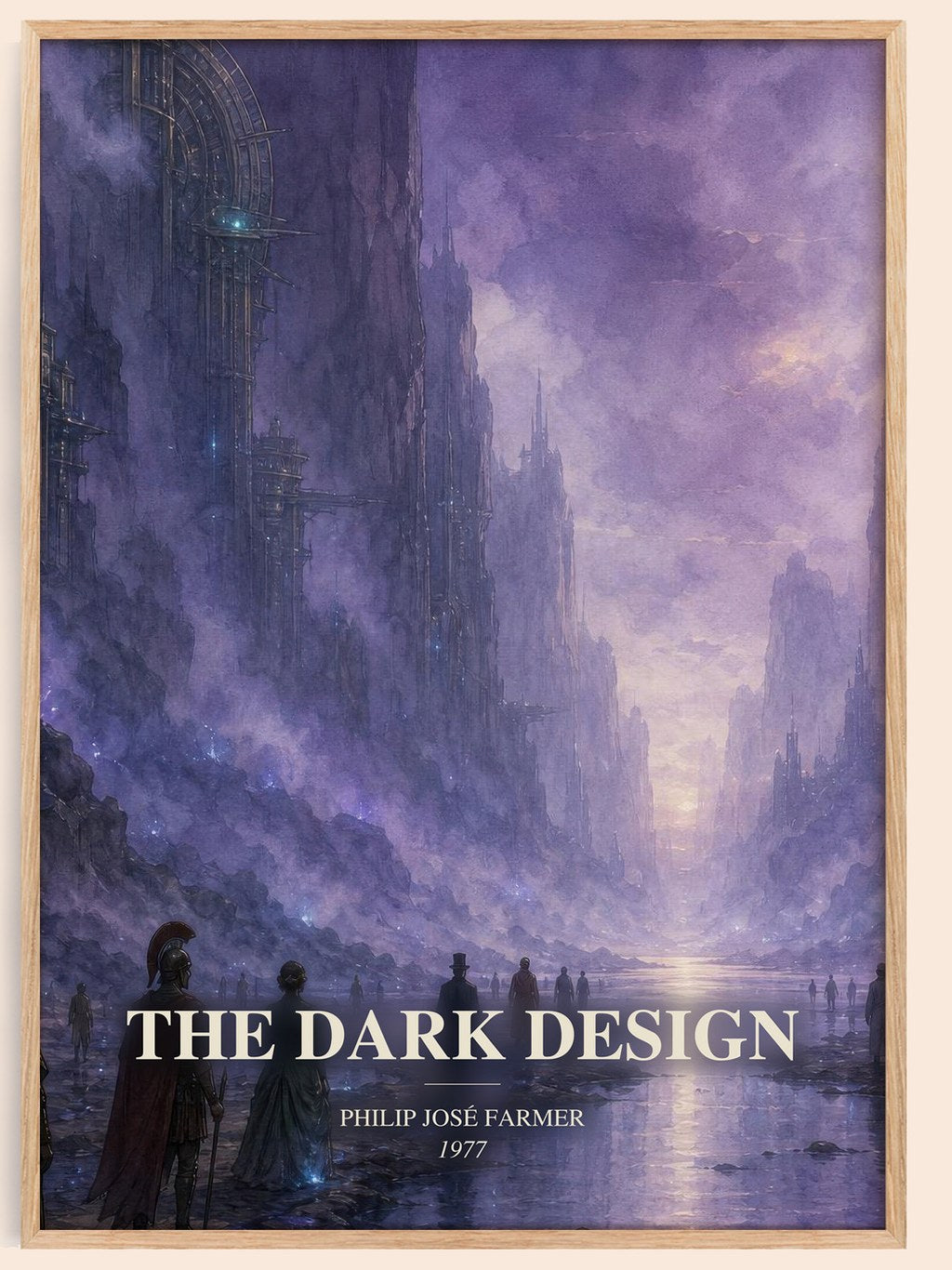 The dark design watercolour book poster by Philip José Farmer – framed literary art print