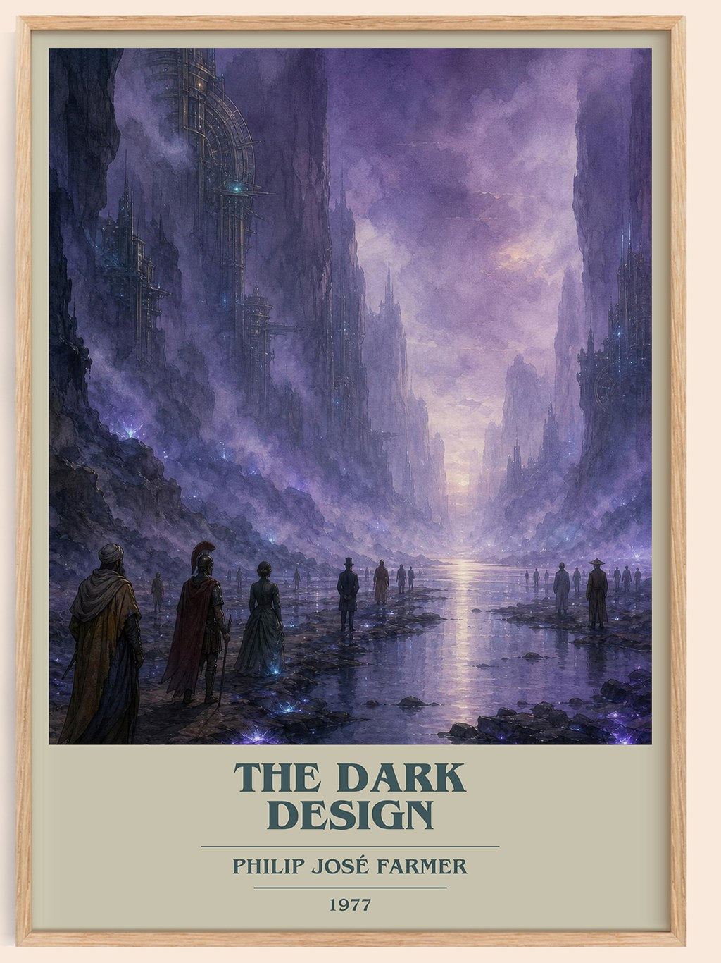 The dark design book cover book poster by Philip José Farmer – framed literary art print