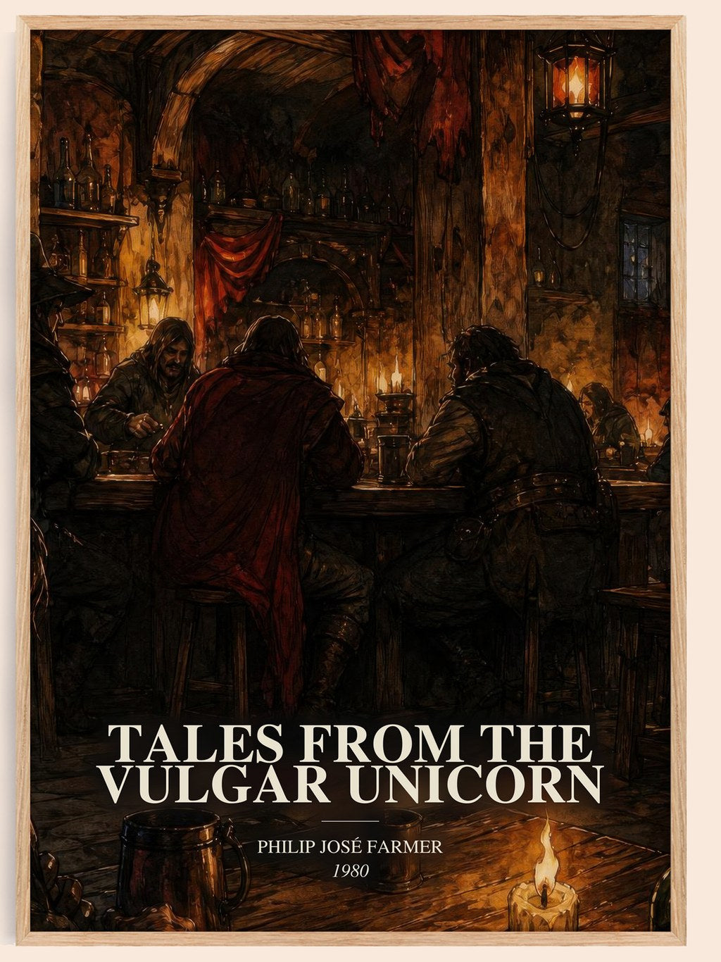 Tales from the Vulgar Unicorn watercolour book poster by Philip José Farmer – framed literary art print
