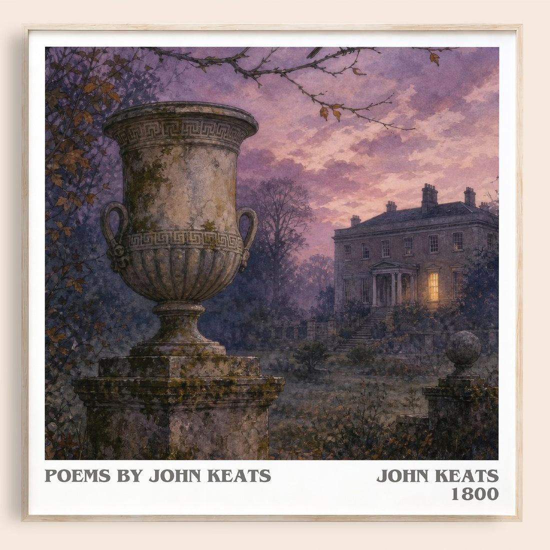 Poems by John Keats literary book poster by John Keats – framed literary art print